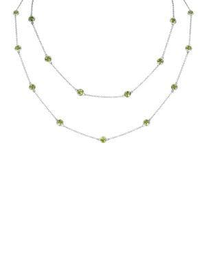 Marco Moore 14k White Gold & Peridot Layered Necklace
