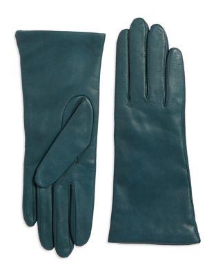 Lord & Taylor Three Button Leather Gloves