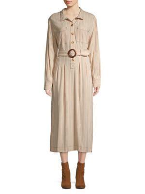Free People Striped Midi Shift Dress