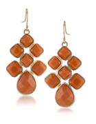 1st And Gorgeous Spiced Orange Cabachon Chandelier Earrings