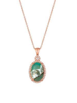 Le Vian 14k Strawberry Gold? Peacock Aquaprase&trade; And Vanilla Topaz&trade; Pendant Necklace