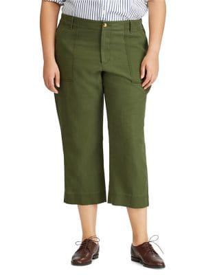 Lauren Ralph Lauren Plus Straight Stretch Cotton Pants