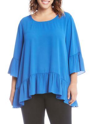 Karen Kane Plus Ruffle-hem Top