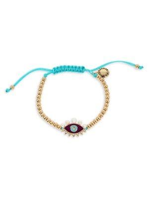 Bcbgeneration Starry Eyed Evil Eye Charm Adjustable Friendship Bracelet