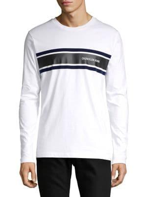 Calvin Klein Jeans Long Sleeve Striped Logo Tee