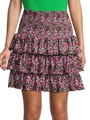 Michael Michael Kors Ditsy Floral Smocked A-line Skirt