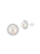 Lord & Taylor Rhodium-plated Sterling Silver, Faux Pearl & Crystal Stud Earrings