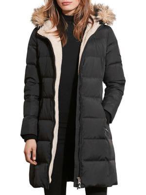 Lauren Ralph Lauren Petite Faux Fur-trimmed Quilted Down Coat
