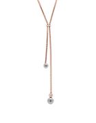 Michael Kors Cubic Zirconia & Faux Pearl Adjustable Y-necklace