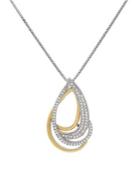 Lord & Taylor Diamond, Silver And 14k Yellow Gold Pendant Necklace