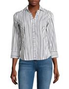 Foxcroft Striped Cotton Button-down Shirt