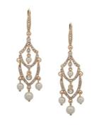 Anne Klein Crystals & Faux Pearls Chandelier Earrings