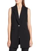Donna Karan One-button Sleeveless Long Vest
