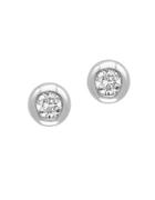 Effy Pave Classica Diamonds And 14k White Gold Stud Earrings