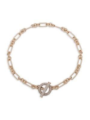 Lauren Ralph Lauren Goldtone And Crystal Pave Collar Necklace