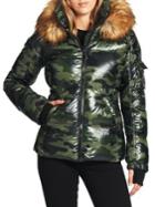 S13 Kylie Down-filled Faux Fur-trim Hooded Coat