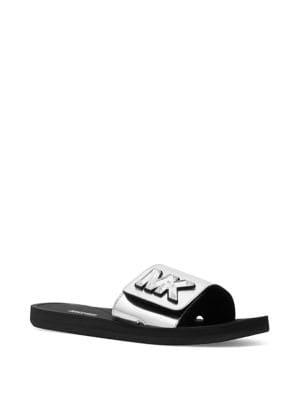 Michael Michael Kors Metallic Faux Leather Slides
