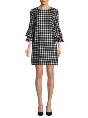 Beach Lunch Lounge Tiered Bell-sleeve Cotton Dress