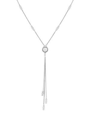 Lucky Brand May Chase Faux Pearl And Crystal Y-necklace