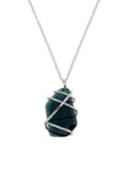Robert Lee Morris Silvertone And Colored Stone Wire Wrapped Pendant Necklace In Gift Box