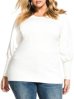 City Chic Plus Balloon-sleeve Sweater