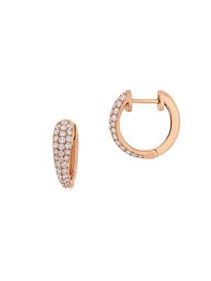 Sonatina 14k Rose Gold & Diamond Triple-row Hoop Earrings