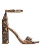 Sam Edelman Yaro Python-embossed Leather Ankle-strap Sandals