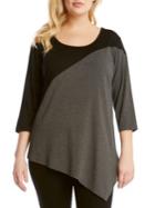 Karen Kane Colorblocked Asymmetrical Top