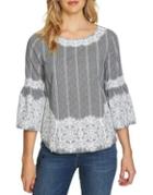 Cece Lace-trimmed Bell-sleeve Cotton Blouse