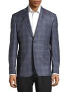 Tailored Windowpane Plaid Suit Jacket