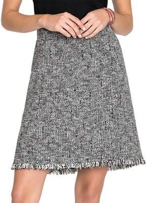 Nic+zoe Textured Frayed Skirt