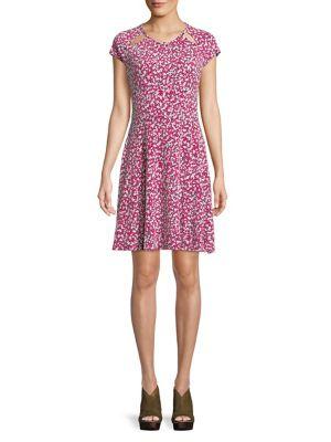 Michael Michael Kors Floral Collage Short Sleeve Dress