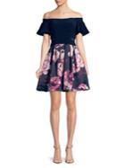 Xscape Floral Off-shoulder Party Dress