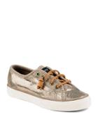 Sperry Seacoast Python Print Metallic Leather Lace-up Sneakers