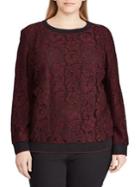 Lauren Ralph Lauren Plus Floral Lace Crewneck Pullover