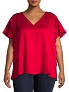 Michael Michael Kors Plus Short-sleeve Ruffled Top