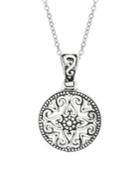 Lord & Taylor Sterling Silver Filigree Disc Pendant