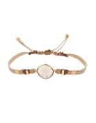 Chan Luu Sterling Silver Faceted Leather Bracelet