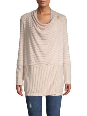 Jones New York Knit Ribbed Wrap Sweater