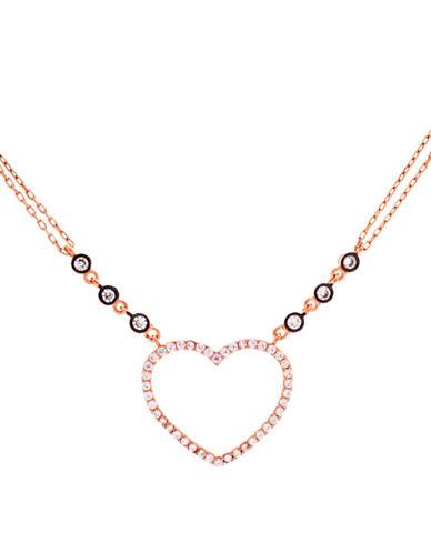 Lord & Taylor Cubic Zirconia And Sterling Silver Open Heart Necklace