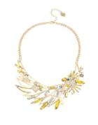 Betsey Johnson Critters Crystal And Faux Pearl Cockatoo Frontal Necklace