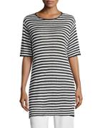 Eileen Fisher Striped Organic Linen Tunic