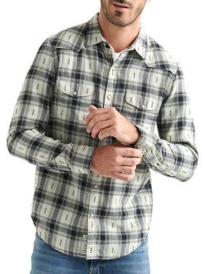 Lucky Brand Western Plaid Button Front Shirt