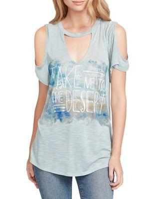 Jessica Simpson Ula Cutout Graphic Tee