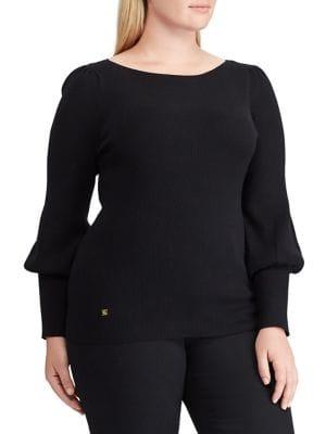 Lauren Ralph Lauren Plus Puff-sleeve Sweater