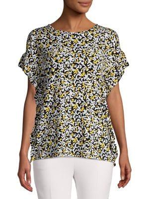 Michael Michael Kors Ruffle-trimmed Top