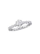 Sonatina 14k White Gold & 0.5 Tcw Diamond Raised Scalloped Engagement Ring With Marquise Design Gallery
