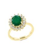 Effy 14k Yellow Gold, Diamond And Emerald Ring