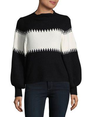 French Connection Colorblock Bishop-sleeve Sweater