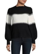 French Connection Colorblock Bishop-sleeve Sweater